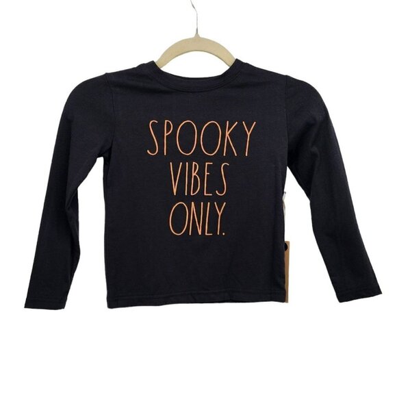 NWT Rae Dunn Spooky Vibes Only Black Shirt Childs Kids 5 - Picture 1 of 6